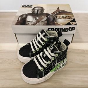 Ground Up The Mandalorian Baby Yoda High Top Sneaker Shoes Baby Siz 5 Pre-Walker